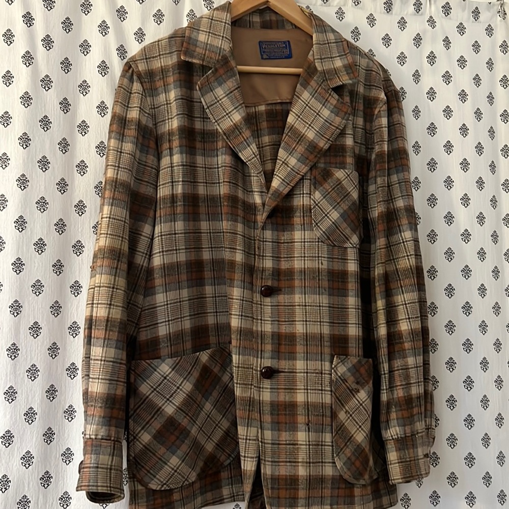 VTG Pendleton Plaid Wool Blazer/Sportcoat Size Medium - Picture 1 of 13